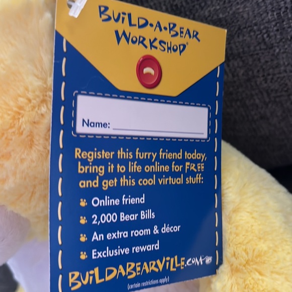Build-A-Bear Yellow Birthday Bear Brand New - Picture 7 of 7